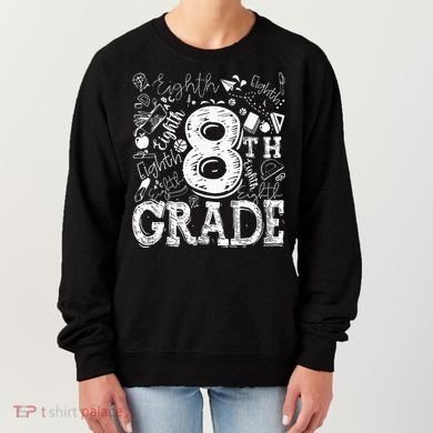8th Grade Typography Team Teacher Back To School Women's Sweatshirt