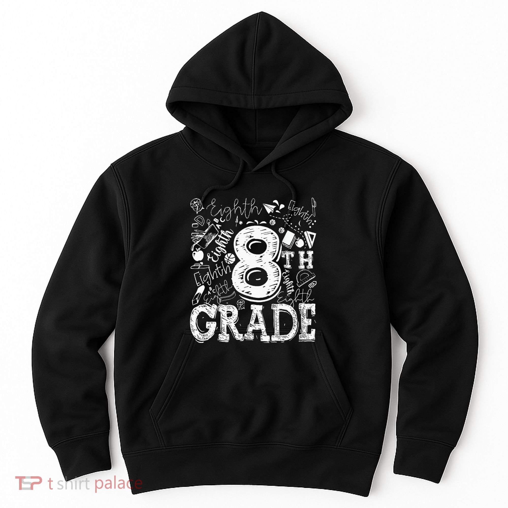 8th Grade Typography Team Teacher Back To School Hoodie