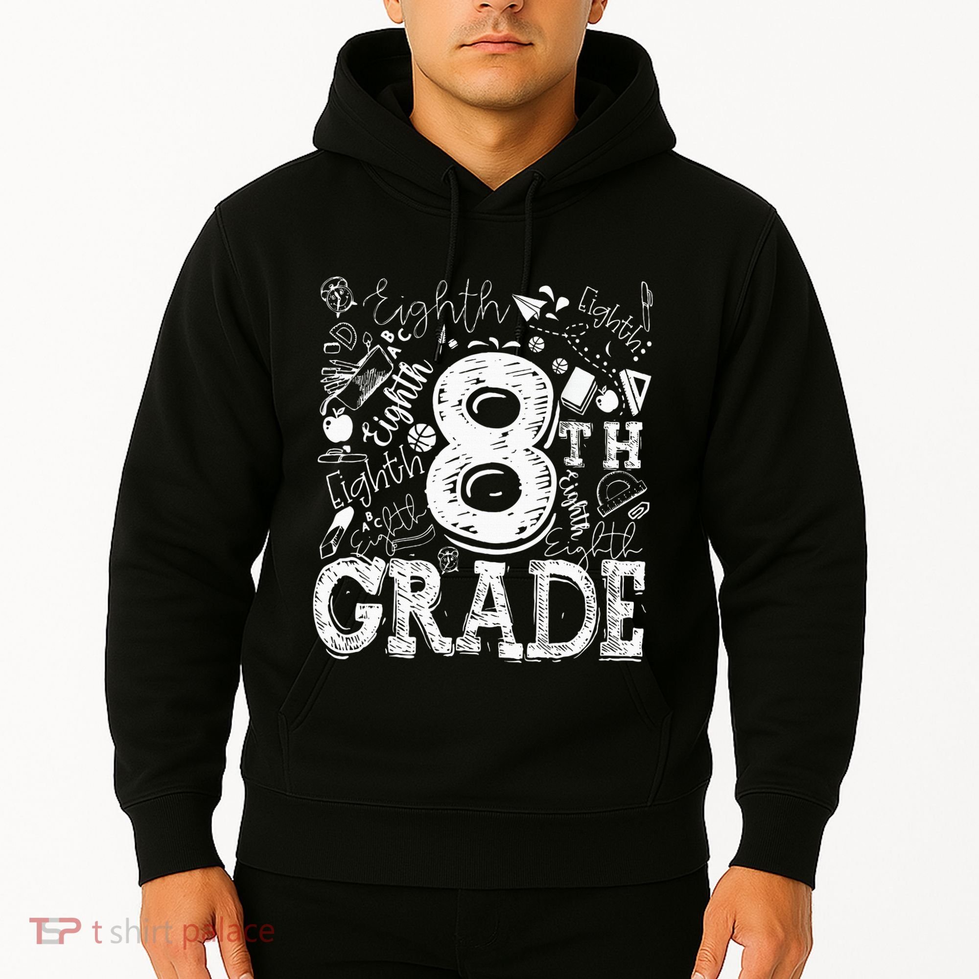 8th Grade Typography Team Teacher Back To School Hoodie