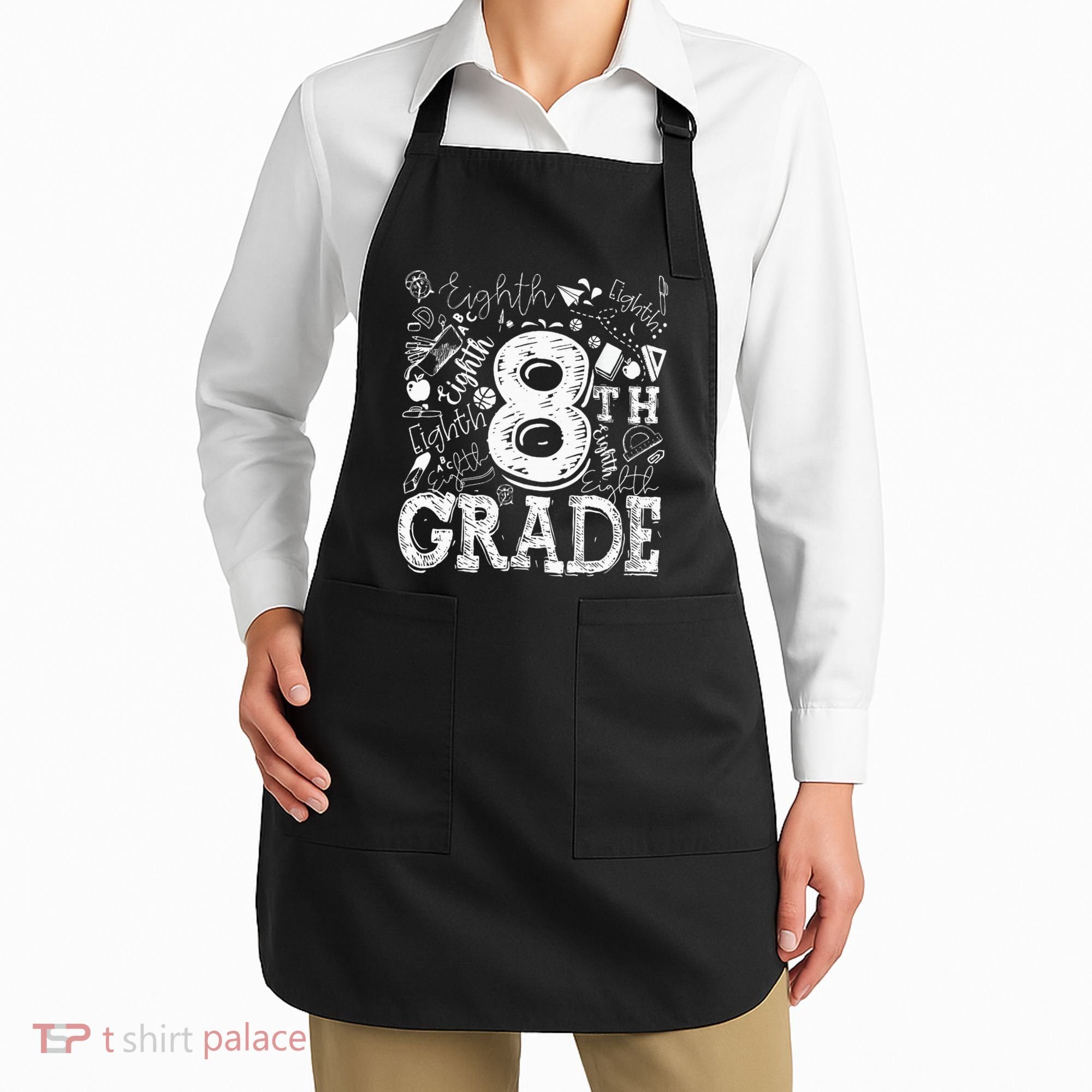 8th Grade Typography Team Teacher Back To School Apron