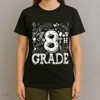 8th Grade Typography Team Teacher Back To School T-Shirt thumb 4