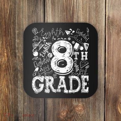 8th Grade Typography Team Teacher Back To School Coaster