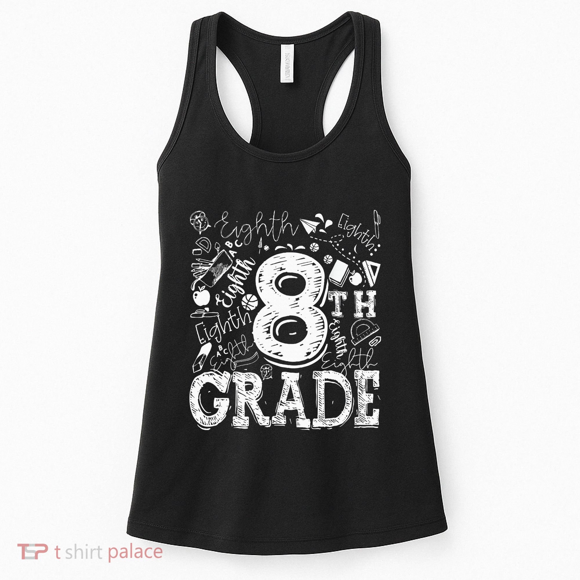 8th Grade Typography Team Teacher Back To School Women's Tank Top