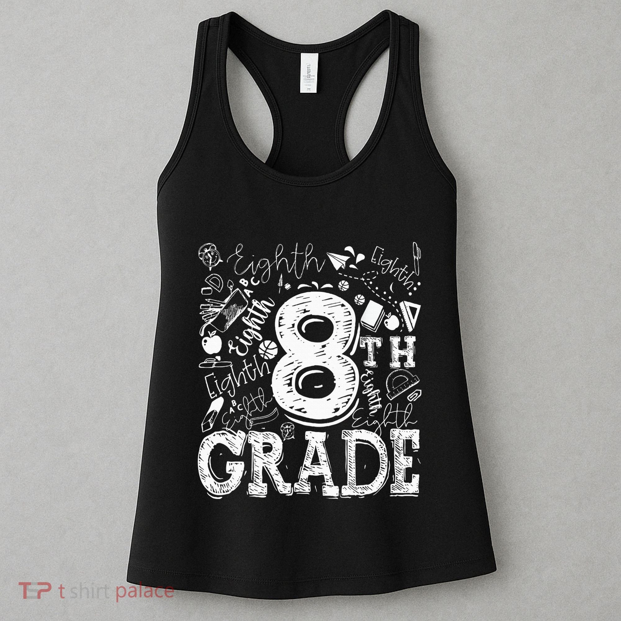 8th Grade Typography Team Teacher Back To School Women's Tank Top