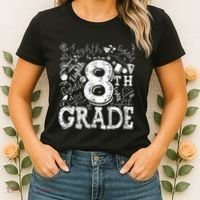 8th Grade Typography Team Teacher Back To School Women's T-Shirt thumb 2