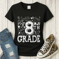 8th Grade Typography Team Teacher Back To School Women's T-Shirt thumb 3