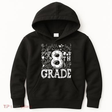 8th Grade Typography Team Teacher Back To School Kids Hoodie