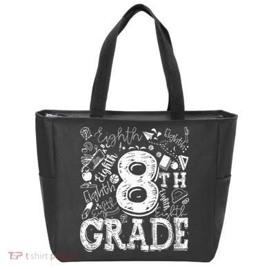 8th Grade Typography Team Teacher Back To School Tote Bag