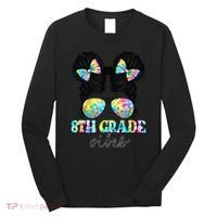 8th Grade Vibes Messy Hair Bun Girl Back To School First Day Long Sleeve Shirt thumb 0
