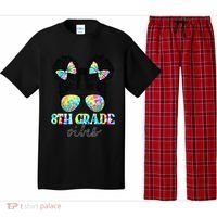 8th Grade Vibes Messy Hair Bun Girl Back To School First Day Pajama Set thumb 0
