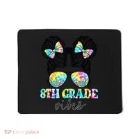 8th Grade Vibes Messy Hair Bun Girl Back To School First Day Mousepad thumb 0