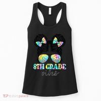 8th Grade Vibes Messy Hair Bun Girl Back To School First Day Women's Tank Top thumb 0
