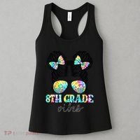 8th Grade Vibes Messy Hair Bun Girl Back To School First Day Women's Tank Top thumb 3