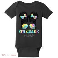 8th Grade Vibes Messy Hair Bun Girl Back To School First Day Baby Bodysuit thumb 0