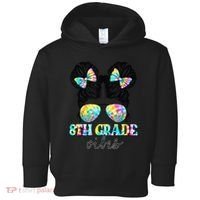 8th Grade Vibes Messy Hair Bun Girl Back To School First Day Toddler Hoodie thumb 0