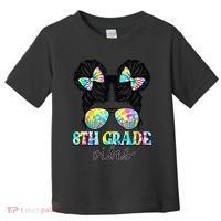 8th Grade Vibes Messy Hair Bun Girl Back To School First Day Toddler T-Shirt thumb 0