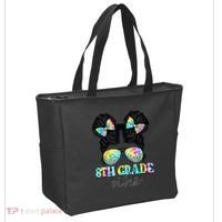 8th Grade Vibes Messy Hair Bun Girl Back To School First Day Tote Bag thumb 2