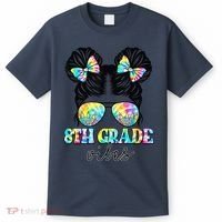8th Grade Vibes Messy Hair Bun Girl Back To School First Day T-Shirt thumb 0