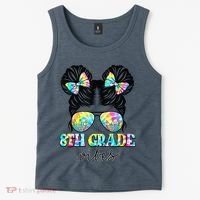 8th Grade Vibes Messy Hair Bun Girl Back To School First Day Tank Top thumb 2