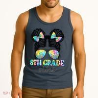 8th Grade Vibes Messy Hair Bun Girl Back To School First Day Tank Top thumb 3