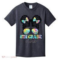 8th Grade Vibes Messy Hair Bun Girl Back To School First Day Kids T-Shirt thumb 0