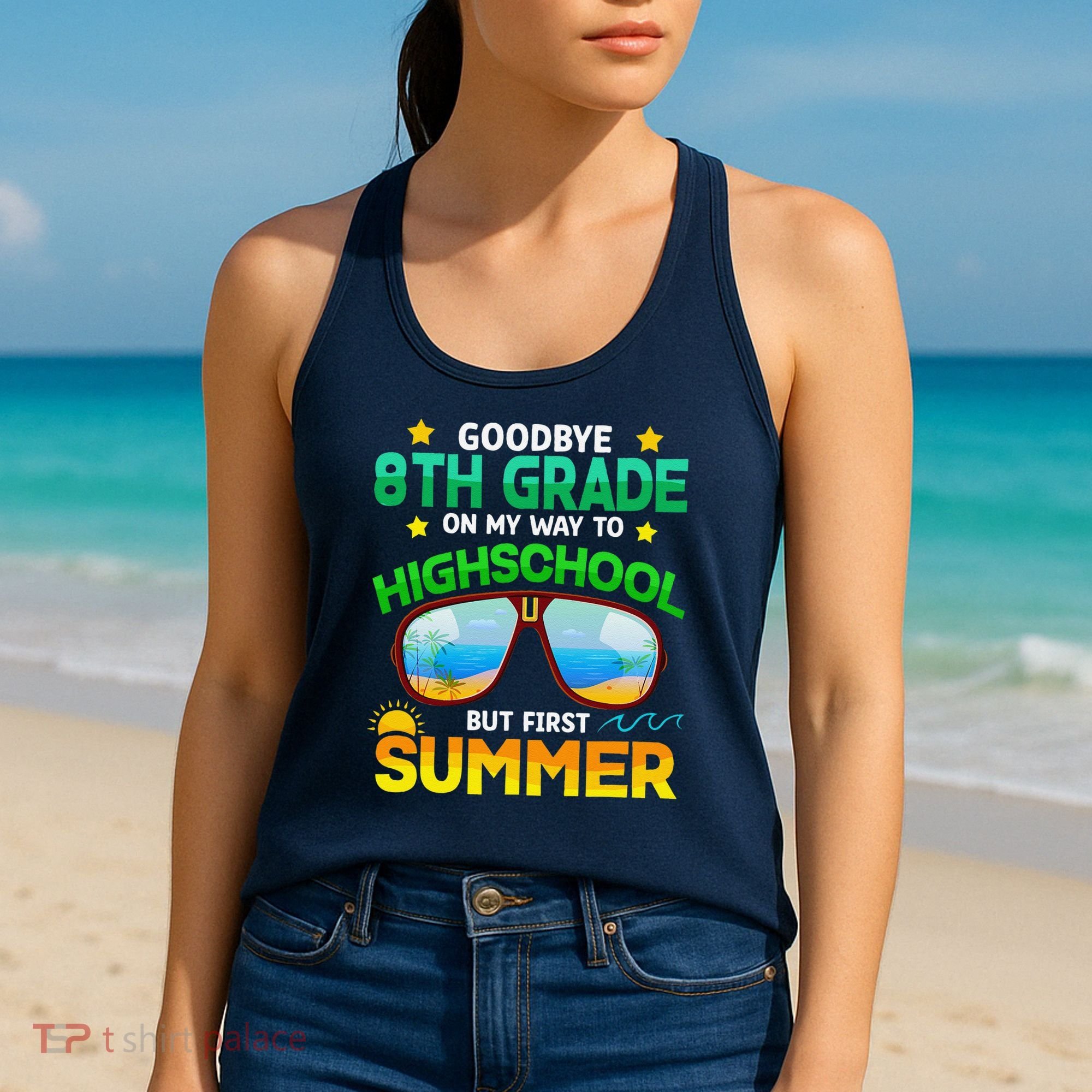 8th Grade Way To High School Grade First Summer Graduation Women's Tank Top