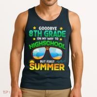 8th Grade Way To High School Grade First Summer Graduation Tank Top thumb 3