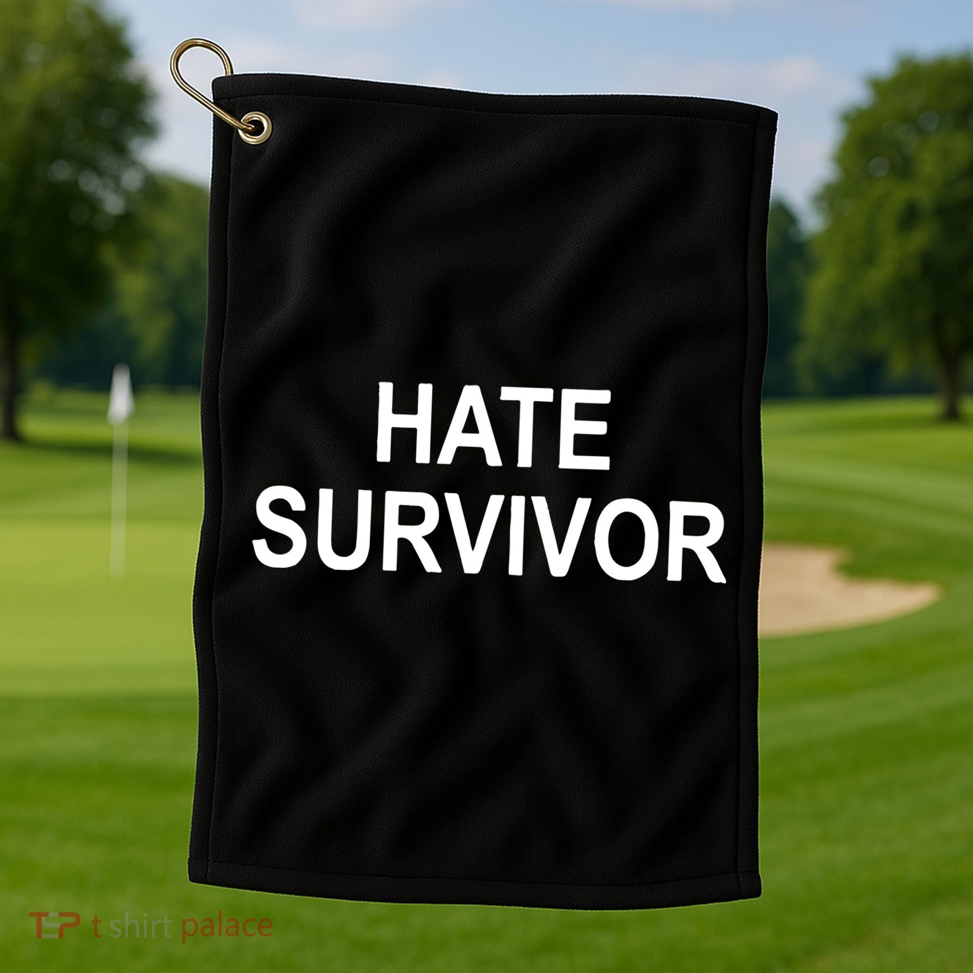 8am In Charlotte Hate Survivor Golf Towel