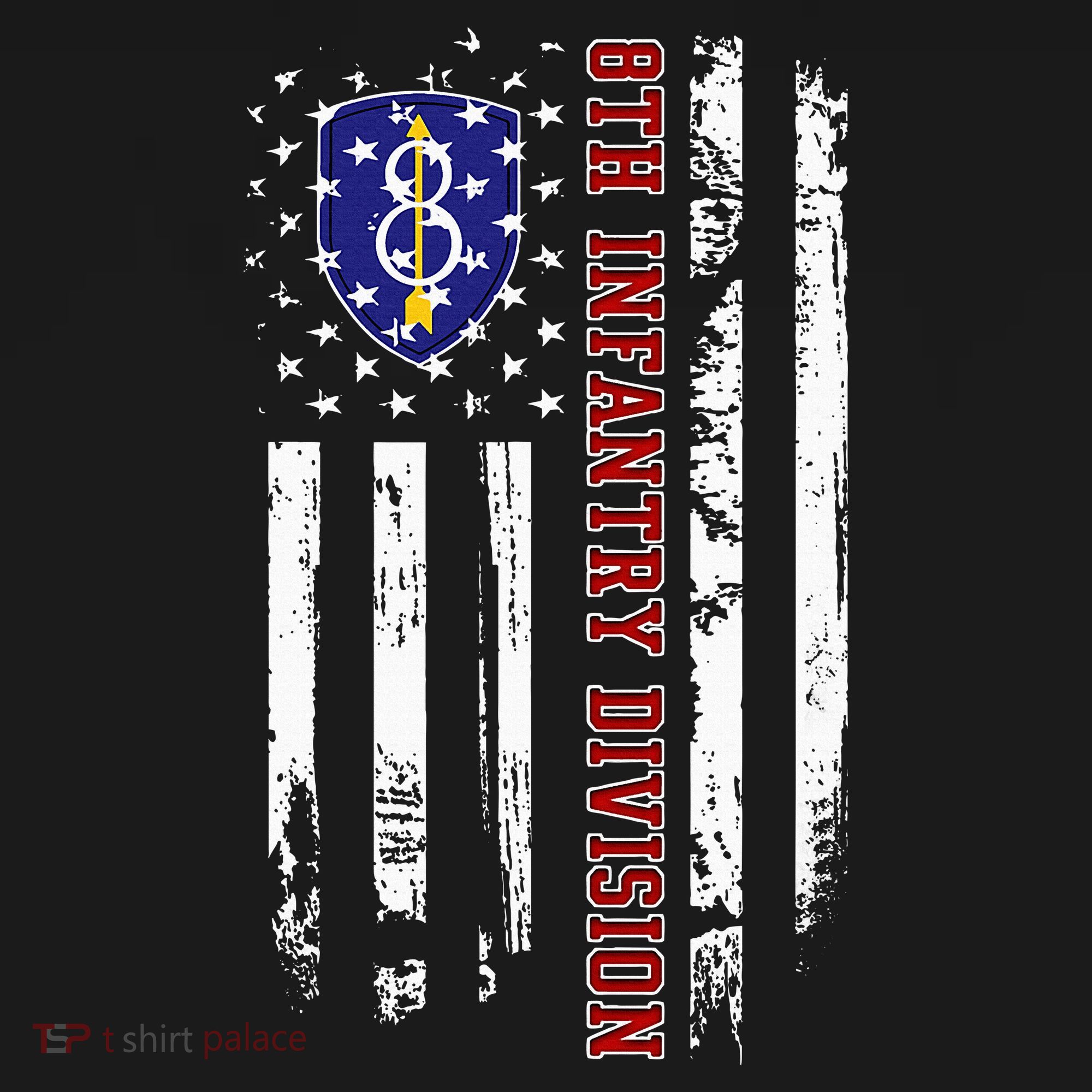 8th Infantry Division Veteran Usa Flag Veterans Day Xmas Polo