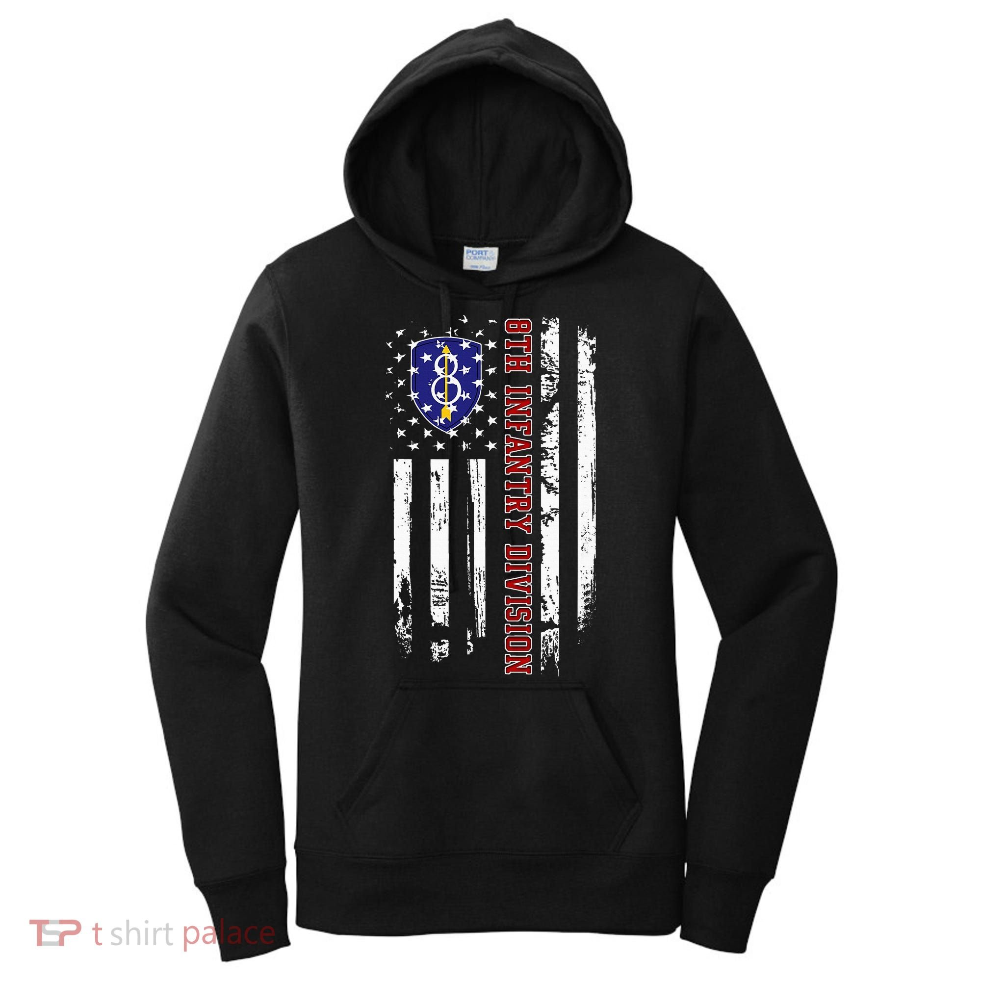 8th Infantry Division Veteran Usa Flag Veterans Day Xmas Women's Hoodie