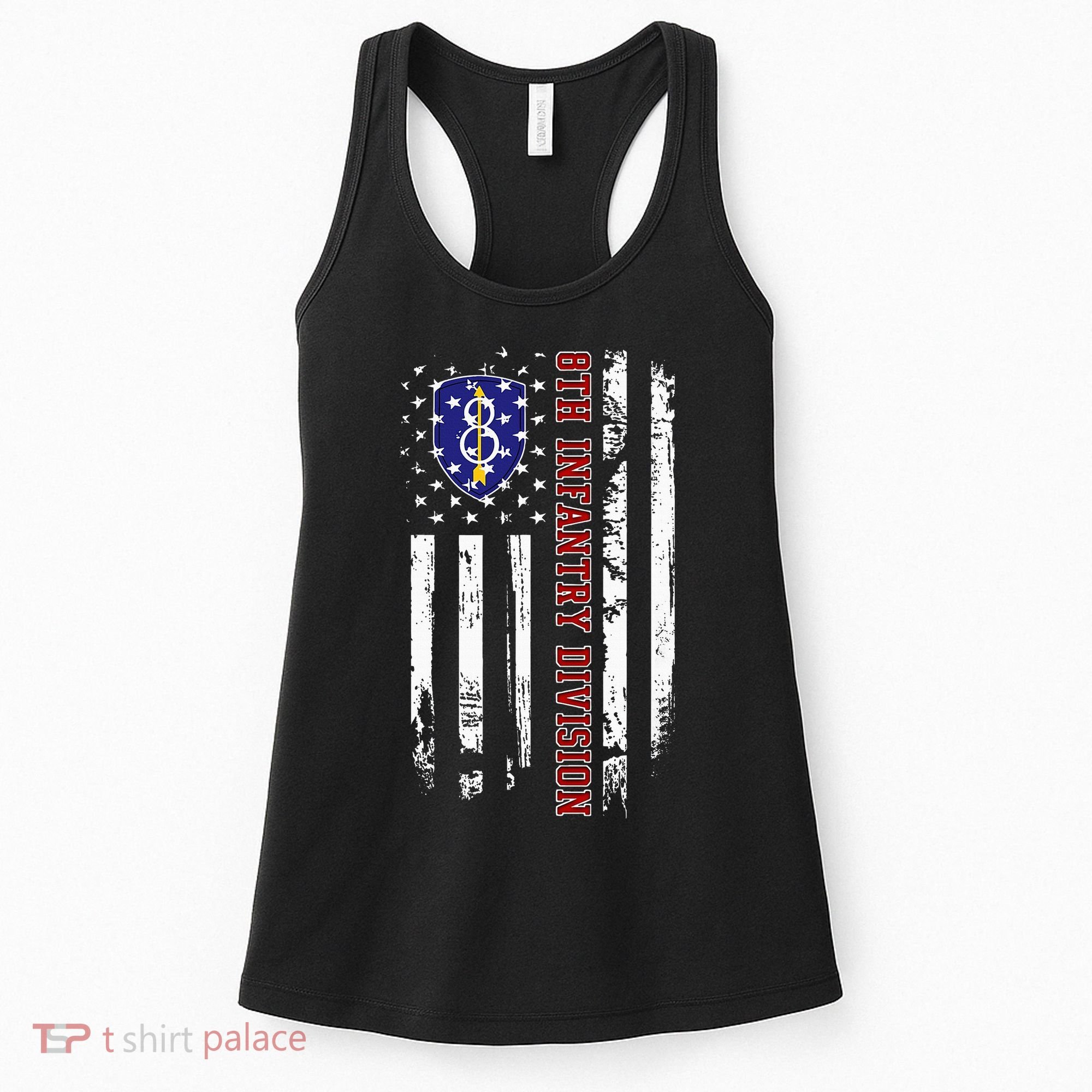 8th Infantry Division Veteran Usa Flag Veterans Day Xmas Women's Tank Top