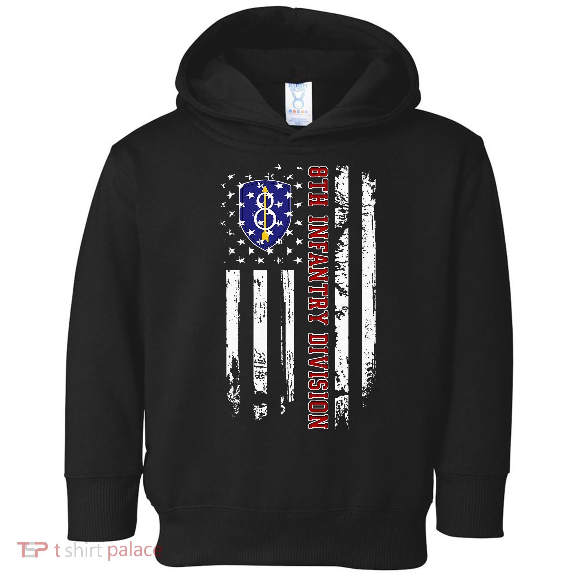 8th Infantry Division Veteran Usa Flag Veterans Day Xmas Toddler Hoodie