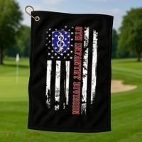 8th Infantry Division Veteran Usa Flag Veterans Day Xmas Golf Towel thumb 1
