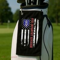 8th Infantry Division Veteran Usa Flag Veterans Day Xmas Golf Towel thumb 2