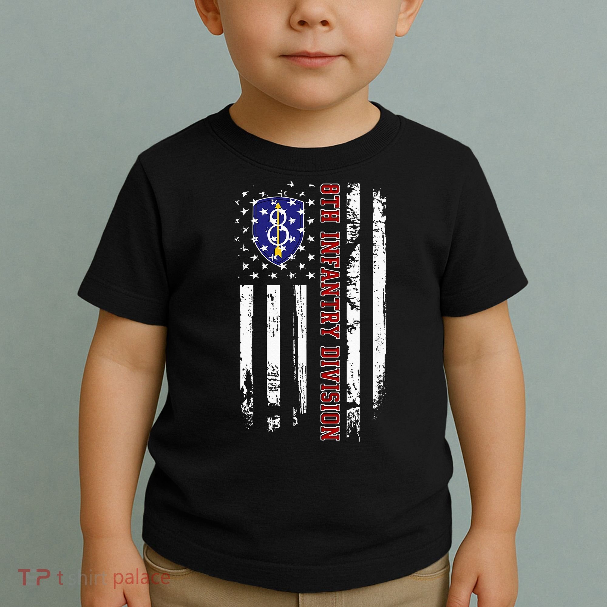 8th Infantry Division Veteran Usa Flag Veterans Day Xmas Toddler T-Shirt