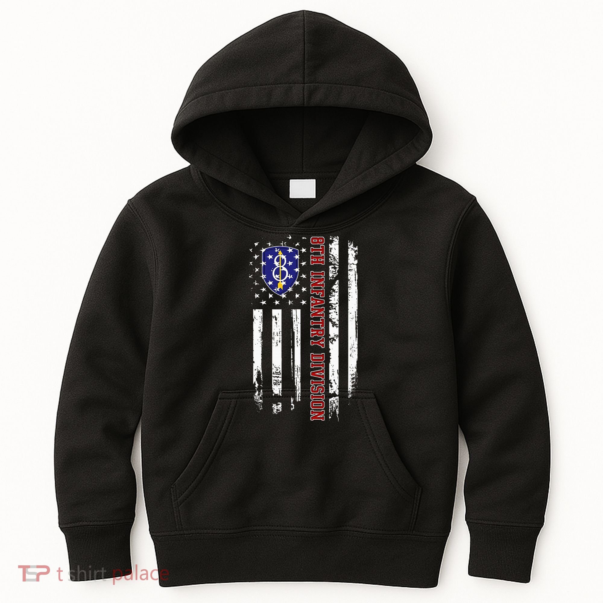 8th Infantry Division Veteran Usa Flag Veterans Day Xmas Kids Hoodie