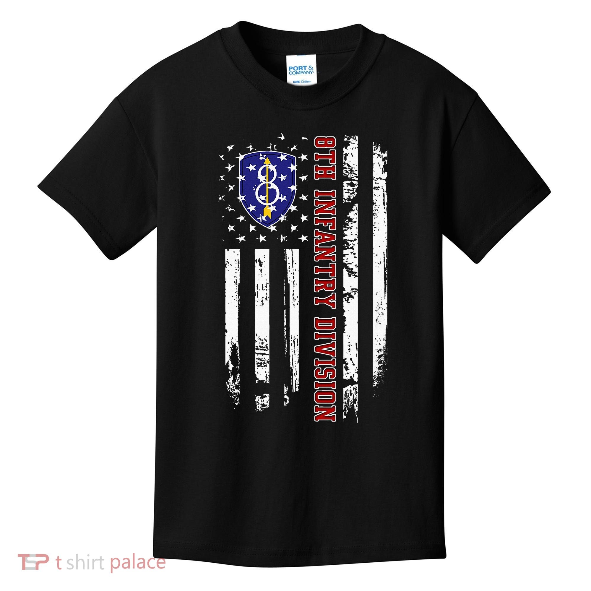 8th Infantry Division Veteran Usa Flag Veterans Day Xmas Kids T-Shirt