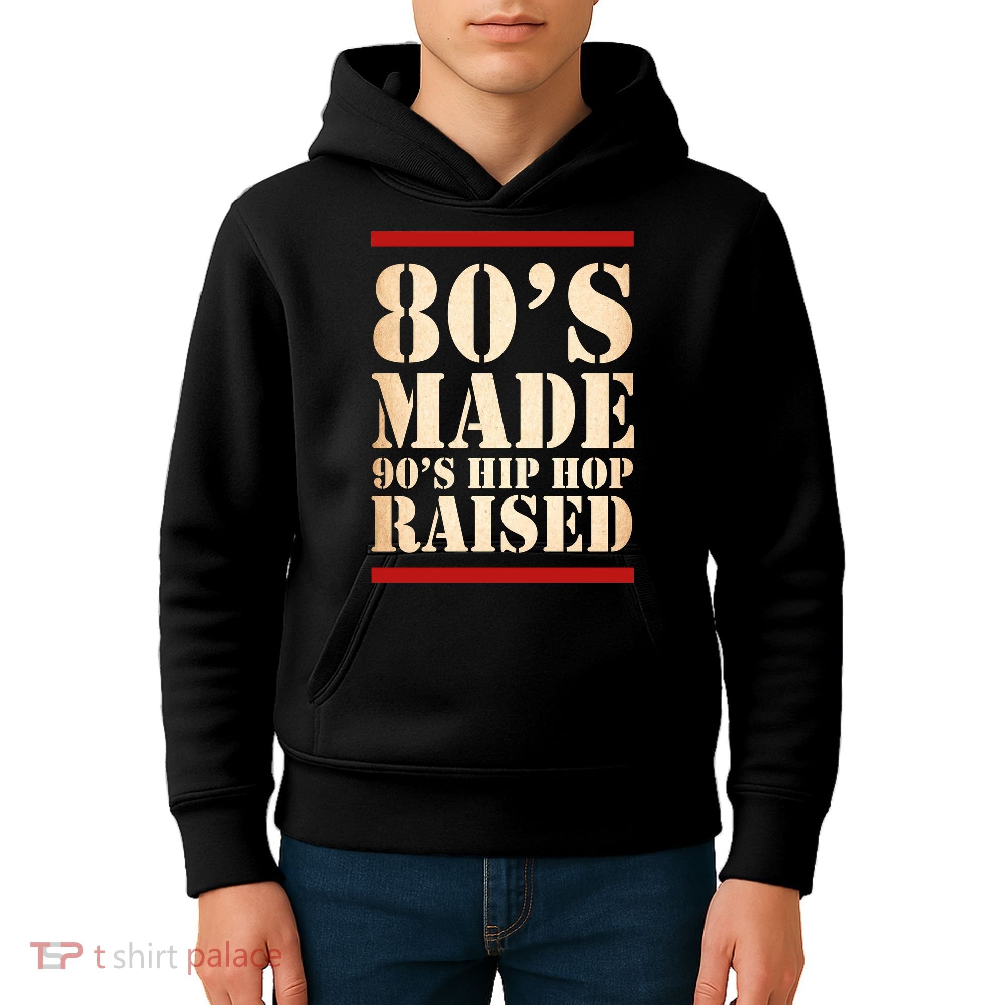 80's Made 90's Hip Hop Raised Retro Kids Hoodie
