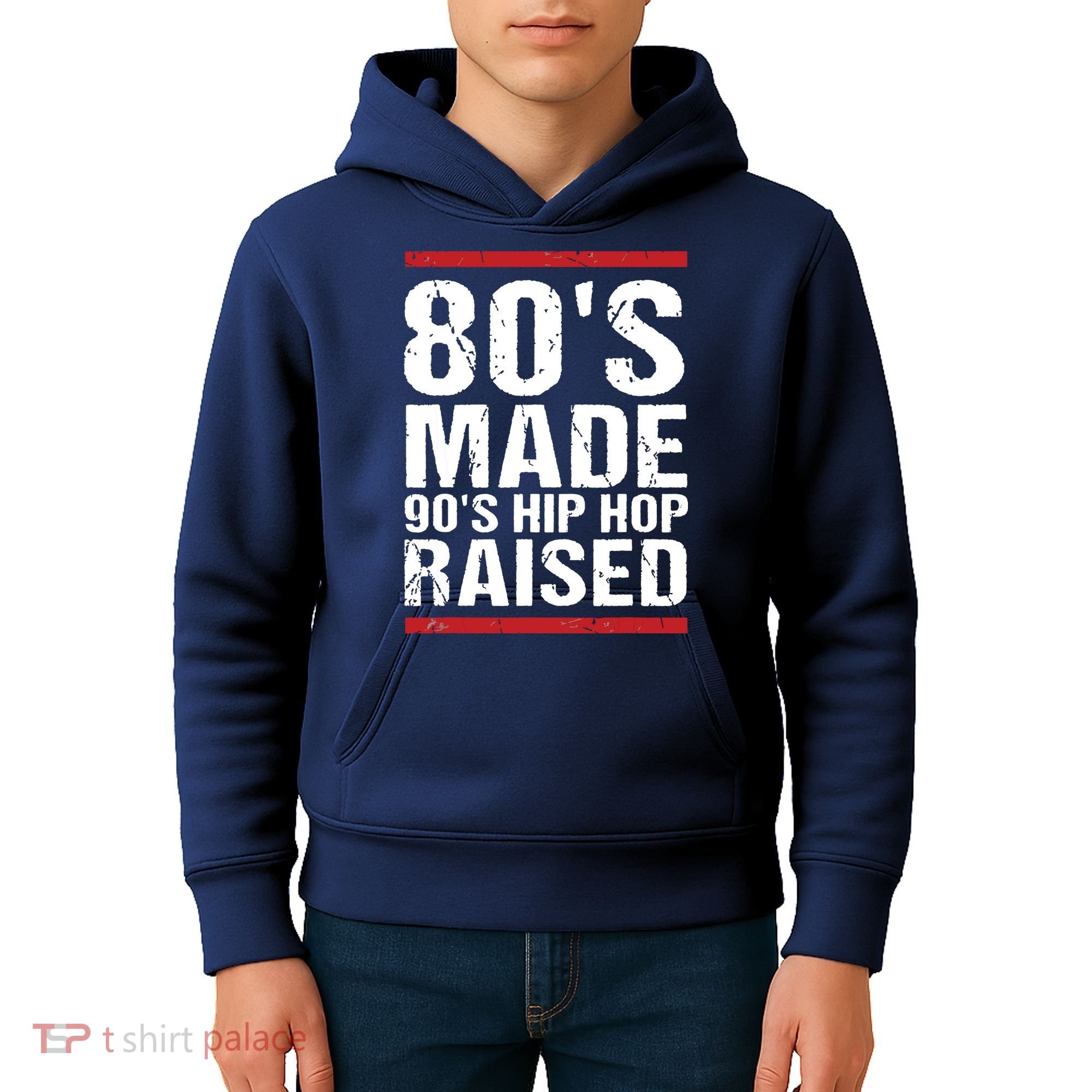80s Made 90s Hip Hop Raised Apparel Kids Hoodie