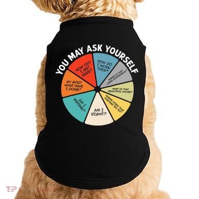 80s Music Retro Lyrics Pie Chart You May Ask Yourself Retro Doggie Tank