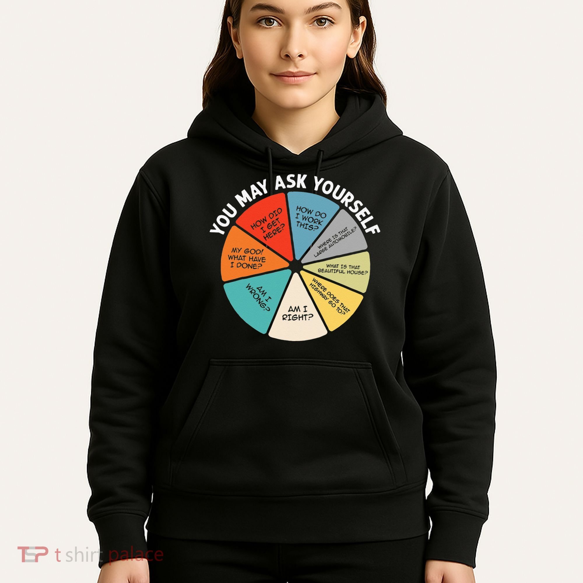 80s Music Retro Lyrics Pie Chart You May Ask Yourself Retro Hoodie