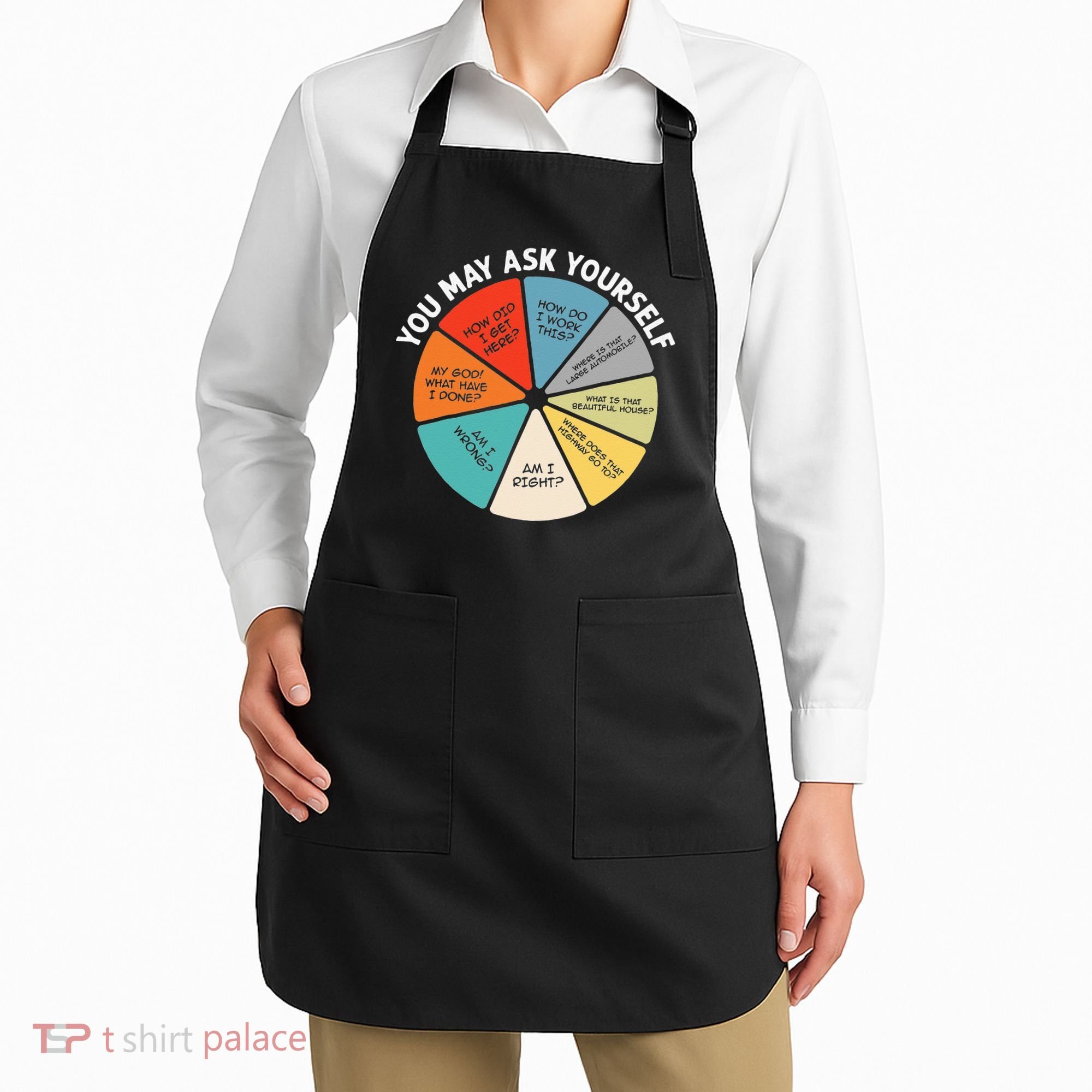 80s Music Retro Lyrics Pie Chart You May Ask Yourself Retro Apron