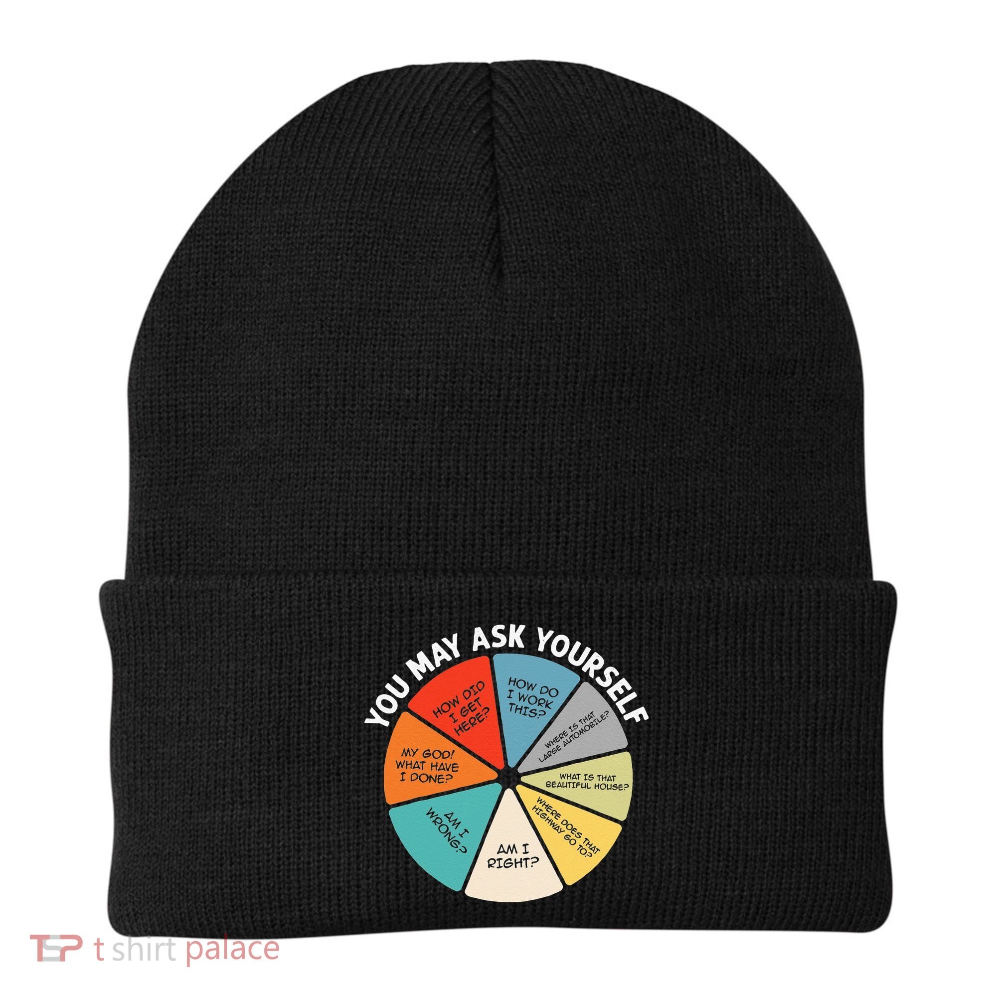 80s Music Retro Lyrics Pie Chart You May Ask Yourself Retro Beanie