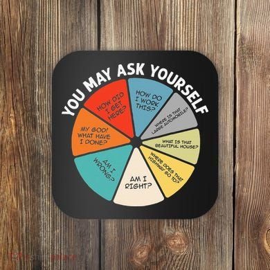 80s Music Retro Lyrics Pie Chart You May Ask Yourself Retro Coaster