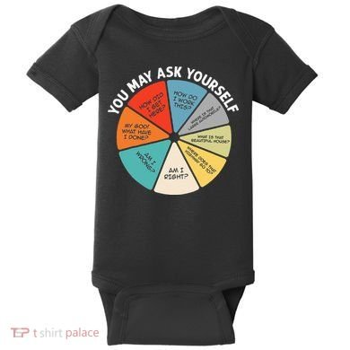 80s Music Retro Lyrics Pie Chart You May Ask Yourself Retro Baby Bodysuit