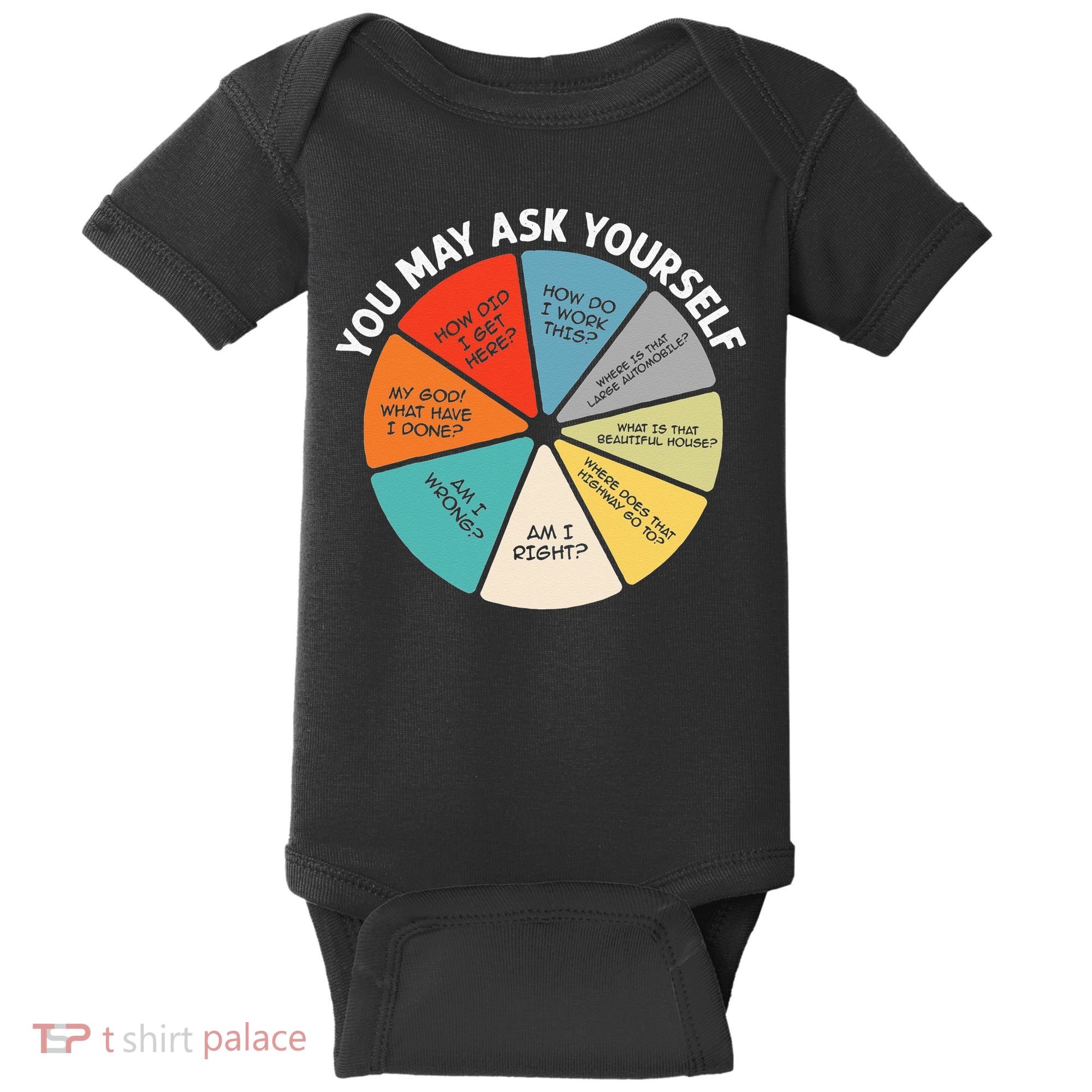 80s Music Retro Lyrics Pie Chart You May Ask Yourself Retro Baby Bodysuit