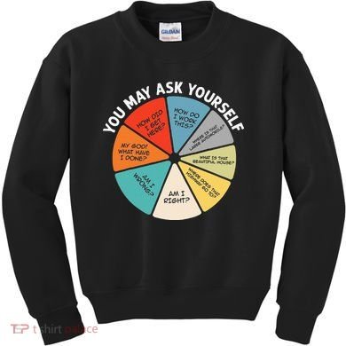 80s Music Retro Lyrics Pie Chart You May Ask Yourself Retro Kids Sweatshirt