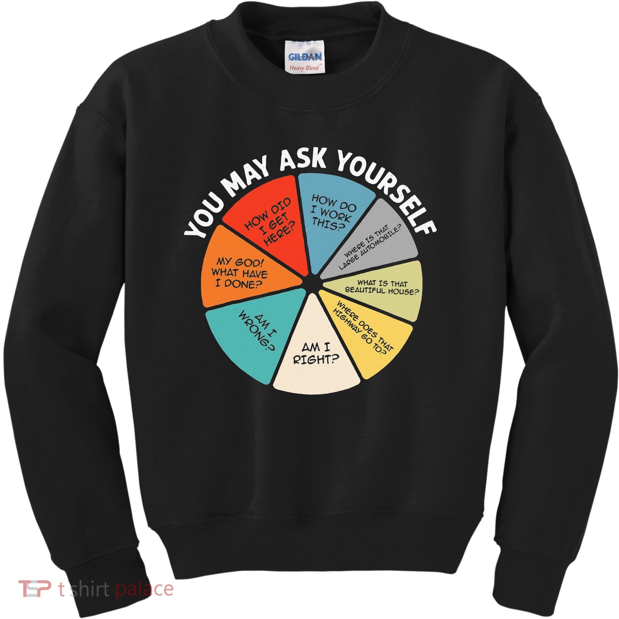80s Music Retro Lyrics Pie Chart You May Ask Yourself Retro Kids Sweatshirt