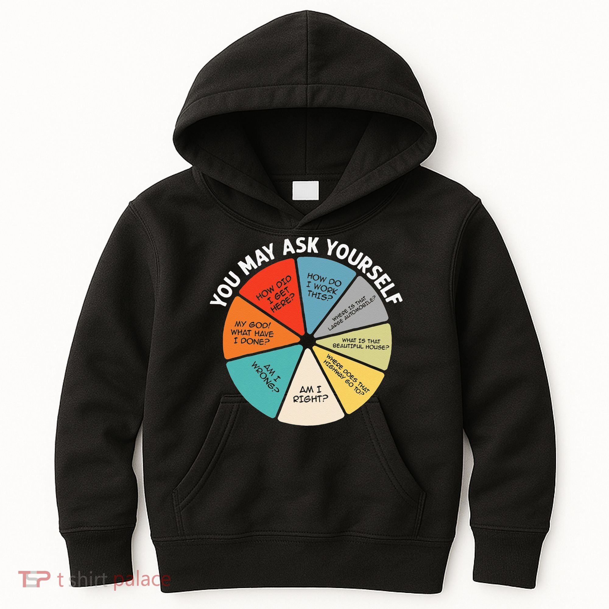 80s Music Retro Lyrics Pie Chart You May Ask Yourself Retro Kids Hoodie