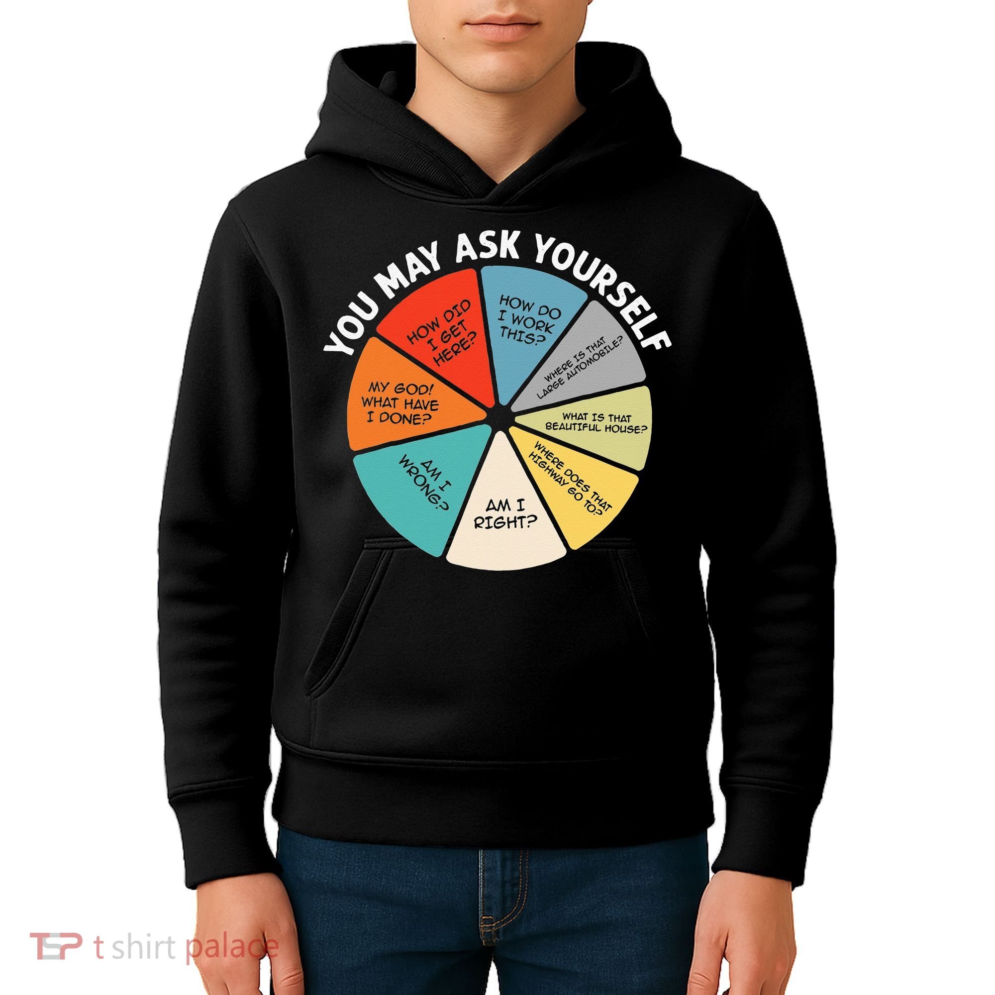 80s Music Retro Lyrics Pie Chart You May Ask Yourself Retro Kids Hoodie